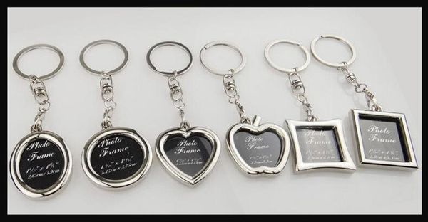 

6 styles p frame round heart apple oval rhombus shape metal keychain key chain keyring car keychain couples keyring gift mfj641, Red;brown