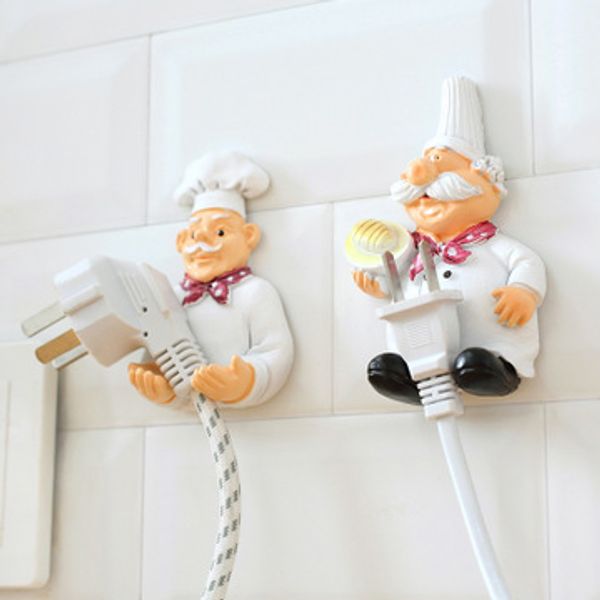 

cook strong self-adhesive wall storage hook hanger cartoon kitchen outlet plug holder keys bathroom sticky towel organizer