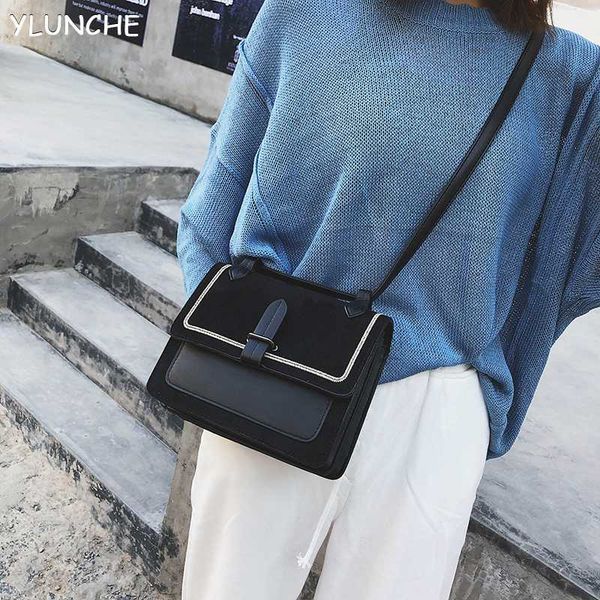 

autumn and winter retro simple korean version lady small square bag youth woman messenger bag wild fashion female shoulder
