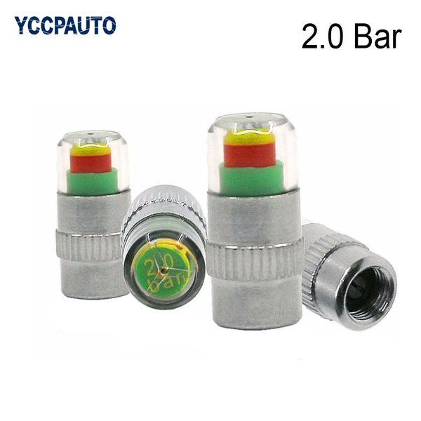 

yccpauto car 2.0 bar 30 psi auto tire pressure monitor valve stem caps sensor indicator eye alert diagnostic tools kits 4pcs