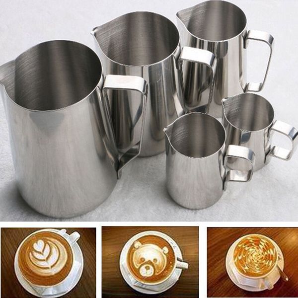 

stainless steel espresso coffee pitcher craft latte milk frothing jug coffee cup