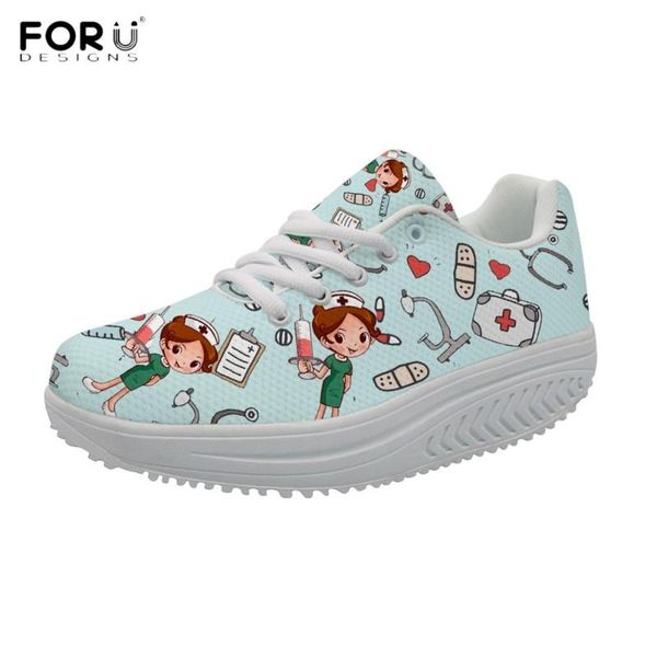 

forudesigns women spring/autumn platform shoes nursing shoes for women height increasing spring/autumn swing breathable, Black