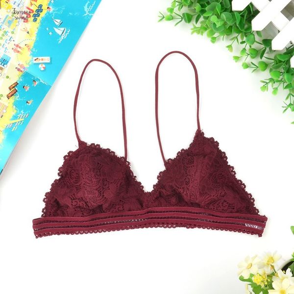 

мода женщины бюстгальтер проложенная тонкий провод свободный bralette беспроводной грудь бюстгальтеры женщин бесшовные проложенный lace бюст, Red;black