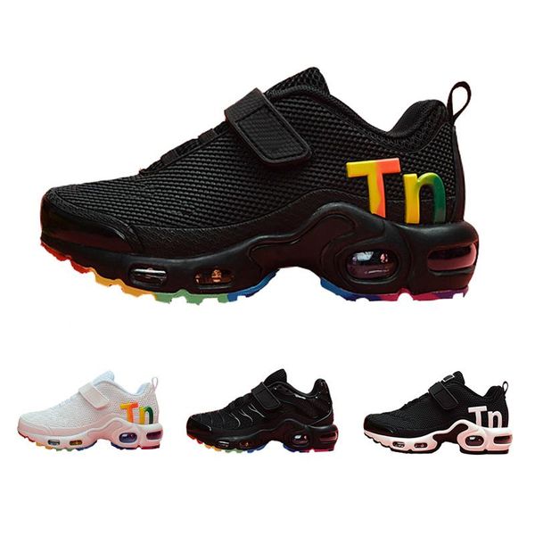 

2019 kids tn plus luxury designer sports running shoes children boy girls trainers tn sneakers classic outdoor toddler sneakers, Black