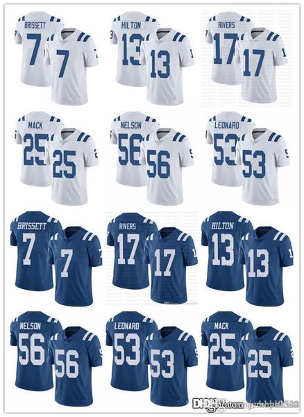 

men indianapolis colts women 17 philip rivers 53 darius leonard 7 jacoby brissett 25 marlon mack 56 quenton nelson football jerseys, Black;red