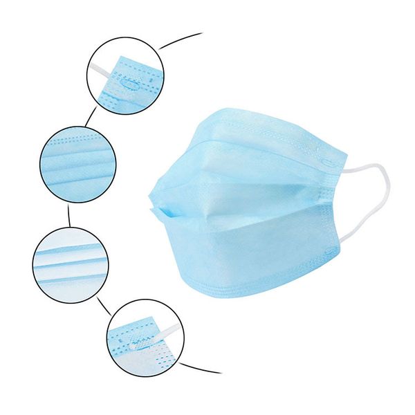 

dhl 24-hour delivery inventory men and women disposable ce certification mask non-woven fabric dustproof three-layer breathable dus