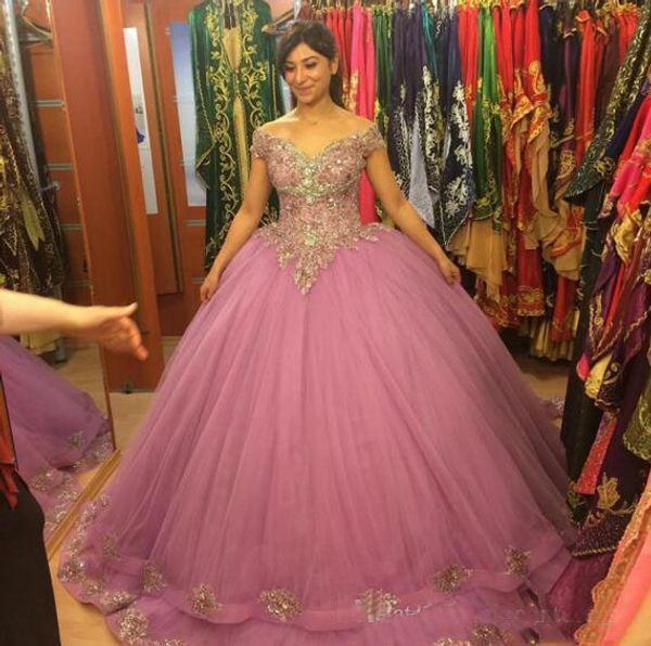 

Gorgeous Sweet 16 Dresses Ball Gown Quinceanera Dress 2019 Appliqued Tulle Princess Custom 15 Anos Gowns Party Dresses