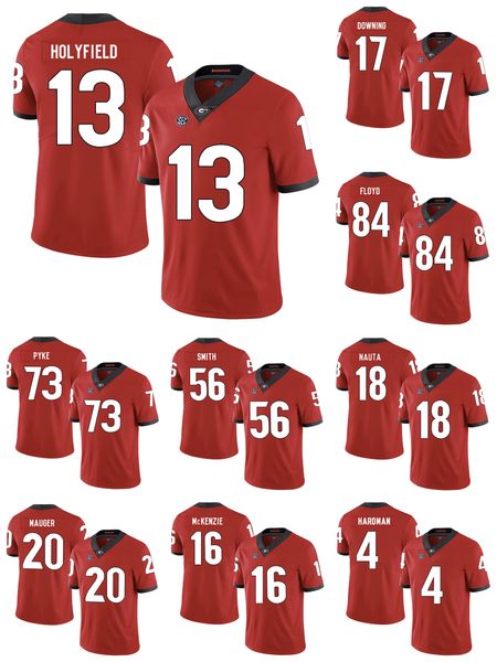 

elijah holyfield stitched men's georgia bulldogs isaiah mckenzie isaac nauta greg pyke garrison smith college football jersey, Black