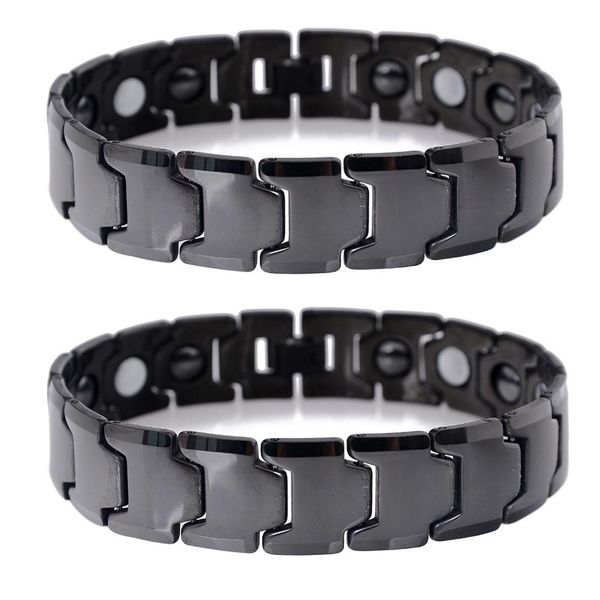 

1pc energy magnetic bracelets men's jewelry silver gold black color stainless steel bracelets bangles for women men