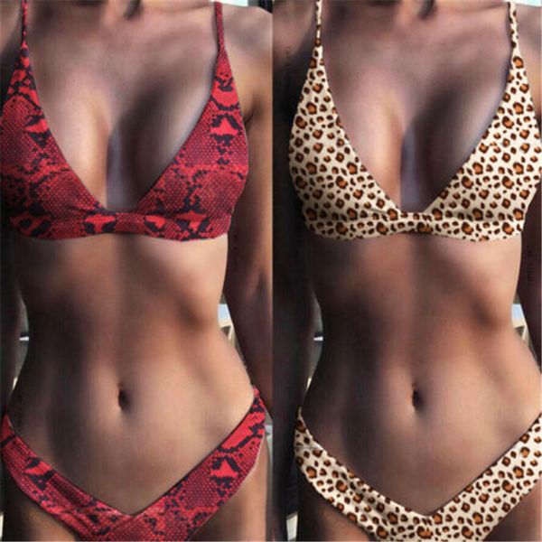

2019 new women swimwear bra sets print high waist beachwear summer ladies bathing suit swimwear, Red;black
