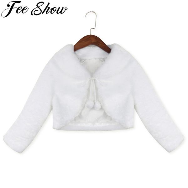 

2-8 years kids girls cute long sleeves clothing princess white bolero jacket wedding outwear party coat, Blue;gray