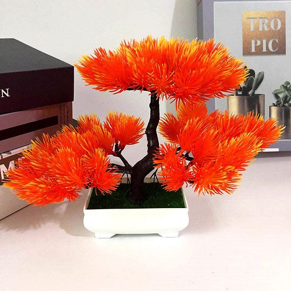 

artifical potted needle welcome pine bonsai plant home office wedding decoration