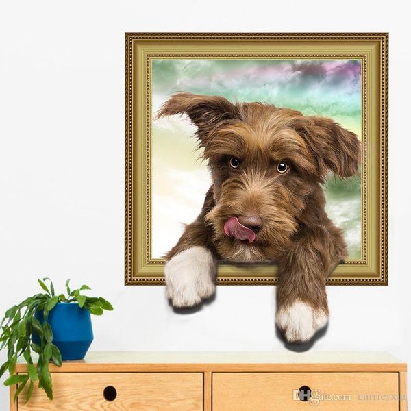 

cute dog wall stickers vinyl animal wall mural for living room kids room home decoration wall decal