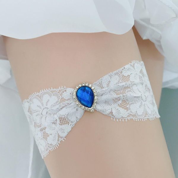 

fashion crystal garter wedding prom lace thigh ring leg decor, Black;white