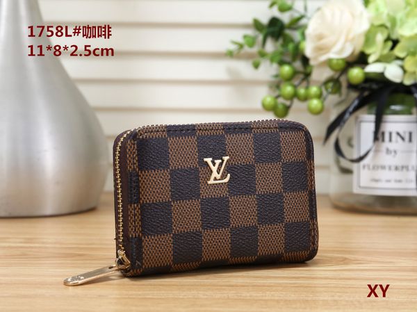 

2019 free shpping wholesale L 4 color ladies short wallet multicolor coin purse card bag ladies classic zipper accordion bag