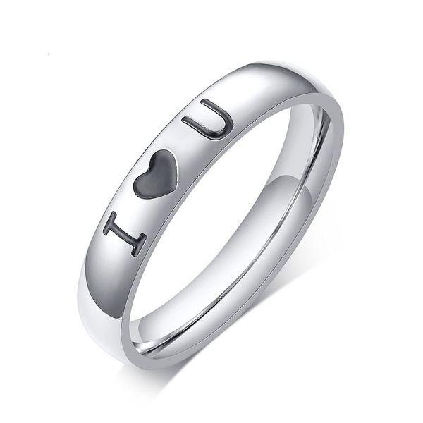

4mm silver color fashion simple lover's rings stainless steel ring jewelry gift for women men j502