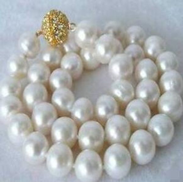 

beautiful 12-13mm white freshwater cultured pearl necklace, Silver