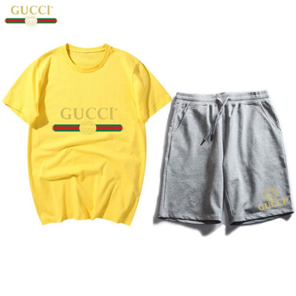 

brand mens t shirt +shorts set summer short sleeve tracksuit gyms casual male t shirt 2 piece brand clothing size -2xl, Gray