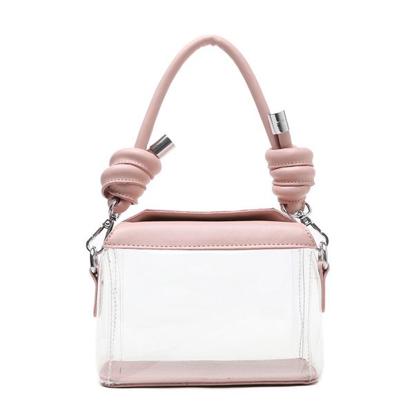 

clear bag 2019 new laser mini shoulder chain girl satchel portable women's bag pu transparent solid color jelly pack
