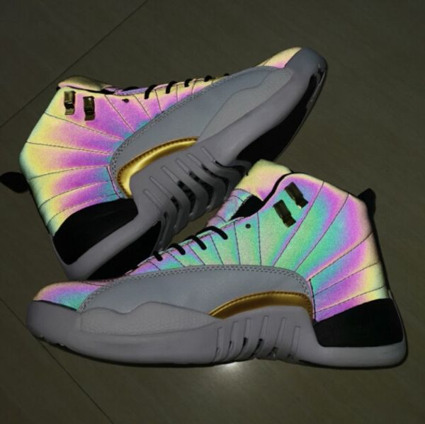 

2019 jumpman xii 12 12s chameleon 3m reflect flash of light basketball shoes for men sports athletic sneaker man trainers 7-13
