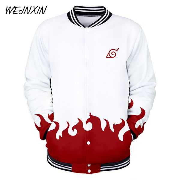 

fire shadow новая распродажа аниме наруто йондайме хокаге 3d печать бейсбольная куртка четвертый огонь тень хип-хоп толстовки harajuku stree, Black