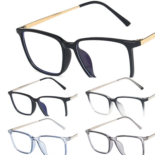 

anti-blue light square full metal leg frame 2020 tide glasses frame students can match myopia plain glasses, Silver