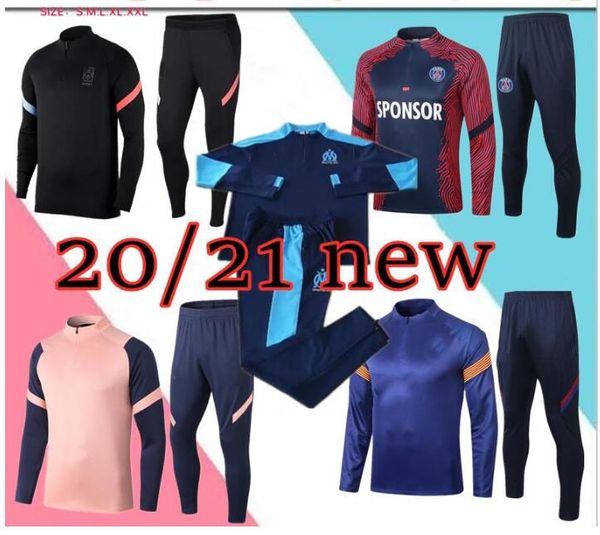 

new 2020 2021 om marseille men .gustavo payet soccer jacket training suit 2019 2020 paris football tracksuit s-xxl, Black;yellow