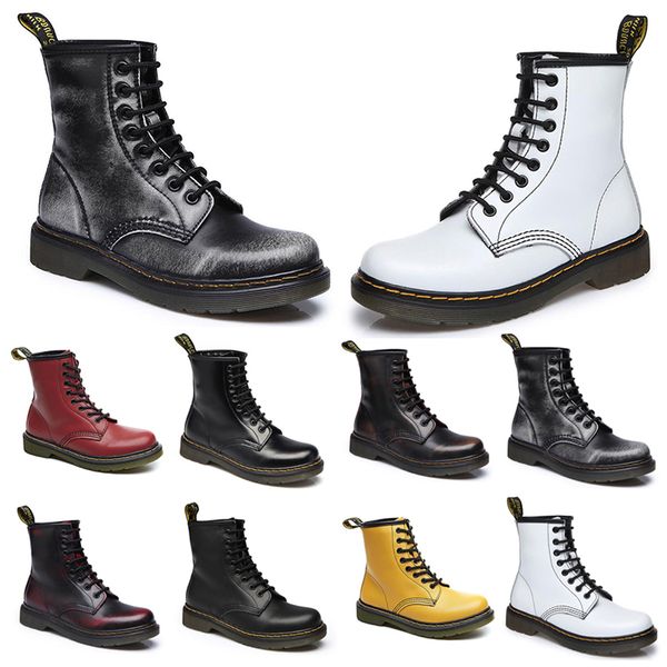 

2020 non-brand fashion designer ankle boots men women wineter martin boots yellow wine red motorcycle boots 35-44 item 14 wholesale