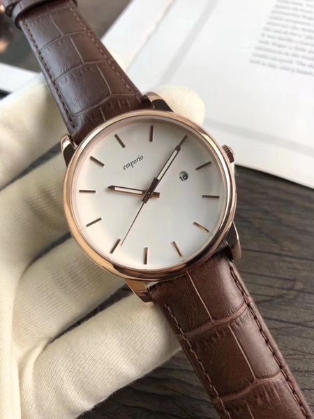 

2020 new neutral big dial men and women watch belt quartz battery fashion atmosphere trend wild watch, Slivery;brown