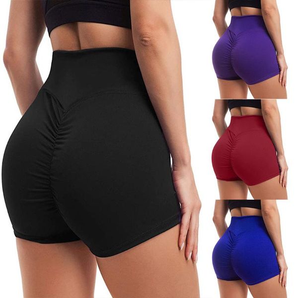 

yoga shorts women 2020 sports running push up slim elastic high waist gym workout fitness sport yoga shorts leggings, White;red