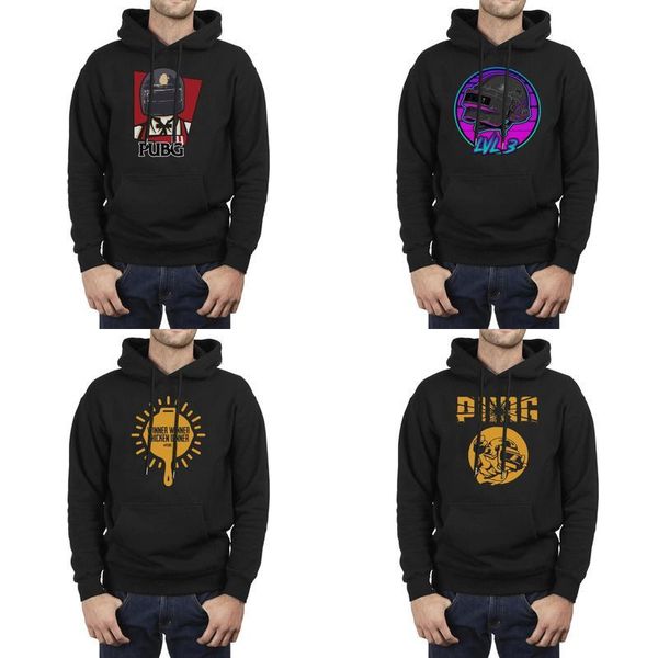 

fashion men playerunknown's battlegrounds three level head oversized hoodies,sweatshirt casual drawstring crazy hoodies winner chicken, Black