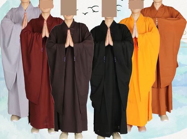 

высокая qualityx буддийский монах шаолиня костюмы халат будда haiqing одежда дзен медитация лежал dressabbot платье, Black;red