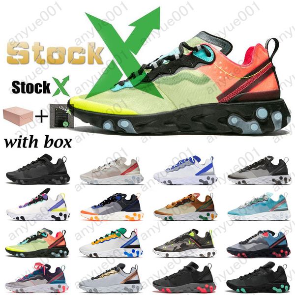 

stock x react element 55 87 undercover men women running shoes tour yellow bright blue orange pee mens designer sneakers trainers shoes box