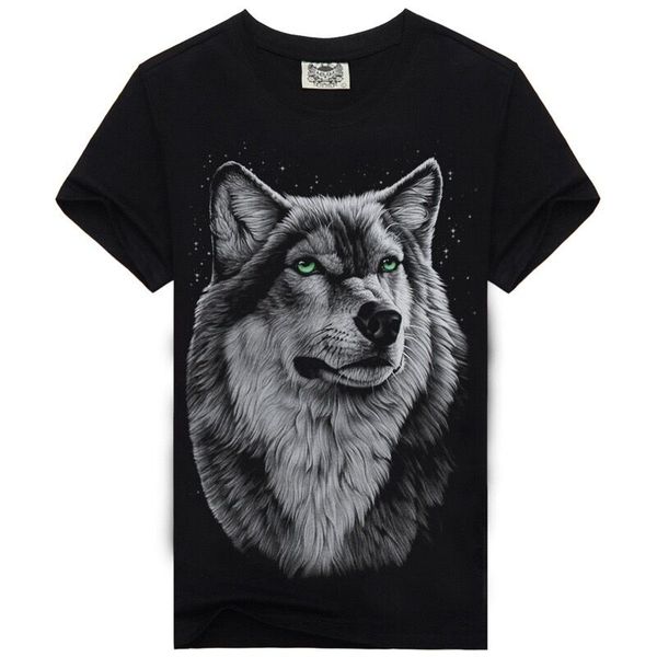 

luxury men's designer t-shirt hole wolf print designer t-shirt hip hop fashion men's short sleeve t-shirt m-xxxl, White;black