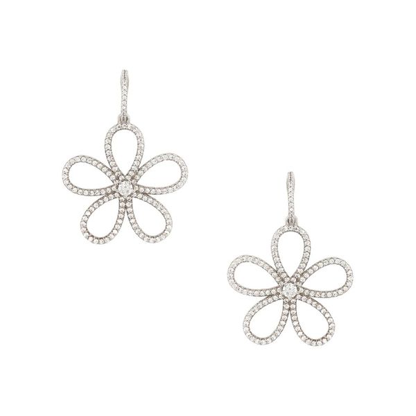 

2020 spring new flower outline big cz daisy flower charm dangle drop earring gold silver 2 color
