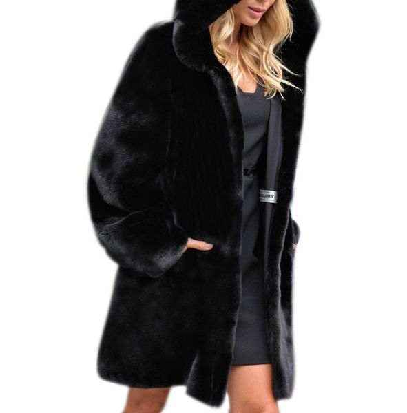

2019 new women winter coat thickening artificial fur winter jacket women outwear for overcoat dropshipping black