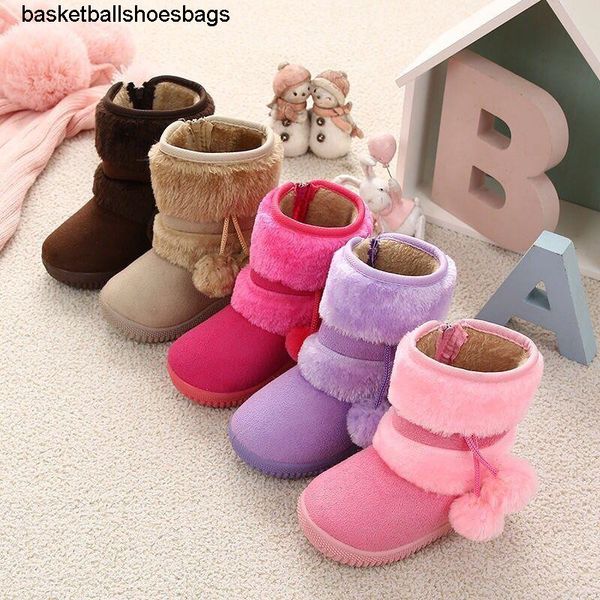 

winter new children russia boots fur for toddler girl snow boots warm plush baby boys boot mid-calf suede fashion non-slip shoes
