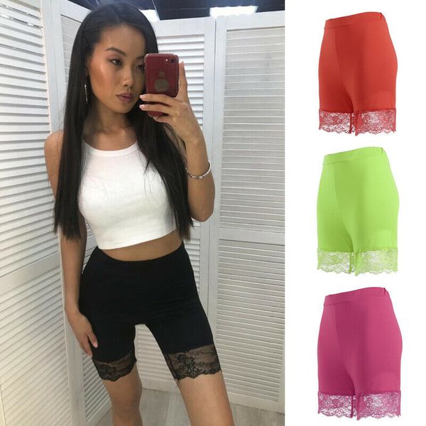 

2019 new women lace skirts short skirt under safety pants seamless underwear shorts, Black;pink