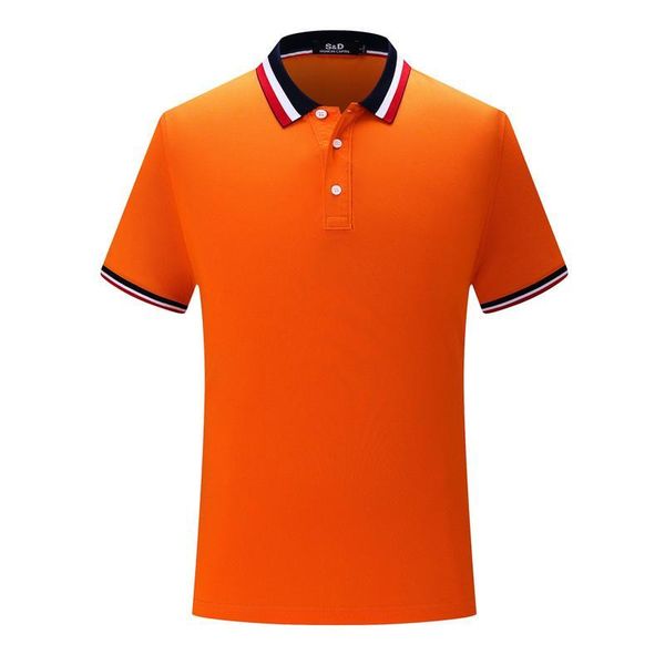

new fashion classic three-color striped collar short-sleeved polo shirt comfortable and breathable orange t-shirt uniform sd-7926-191, Black