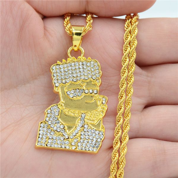 

fashion chain jewelry necklace hip hop water portrait necklace european and american fashion brand hiphop pendant, Silver