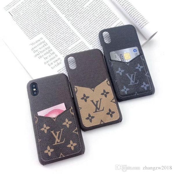 

pocket case for iphone xs max with card slot brand design phone case for iphone xr x 7 7plus 8 8plus 6 6plus back cover