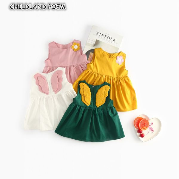 

baby dress summer baby girls dress clothes angel wing princess 1st first birthday party dress newborn toddler girls dresses 1-4y y190516, Red;yellow