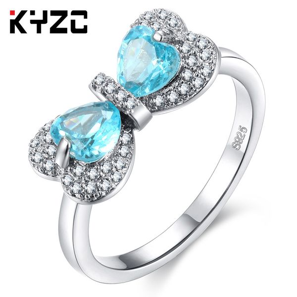 

euro-american fashion bow sapphire ring with diamond finger ring, Golden;silver