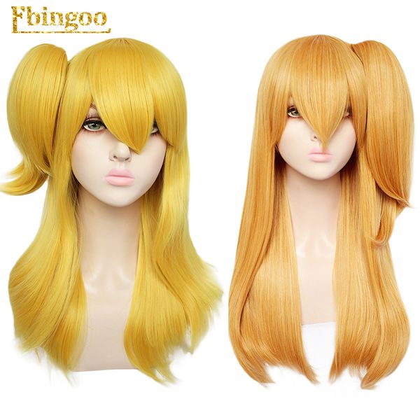 

ebingoo hair cap+anime wig fairy tail lucy heartfilia synthetic cosplay wig orange yellow long straight costume women, Black