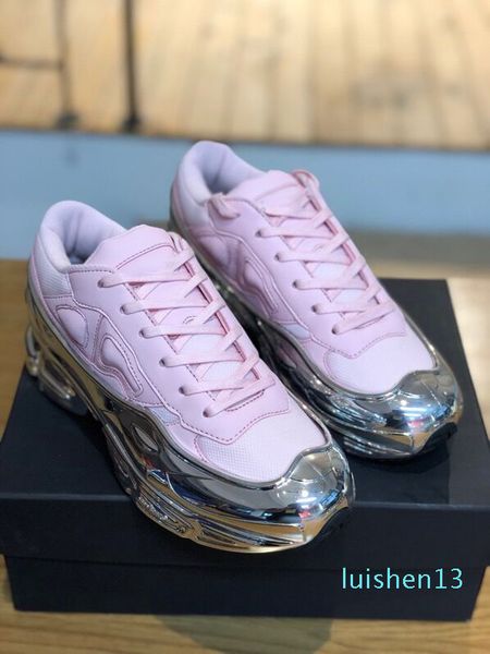 

triple sneakers ozweego raf simons men shoes women shoes luxury casual shoe mirror reflective sneakers thick bottom women chaussures l13, Black