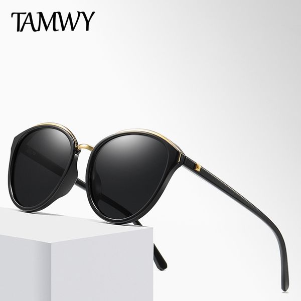 

tamwy polarized sunglasses women retro style metal frame sun glasses famous lady brand designer oculos feminino t1949, White;black