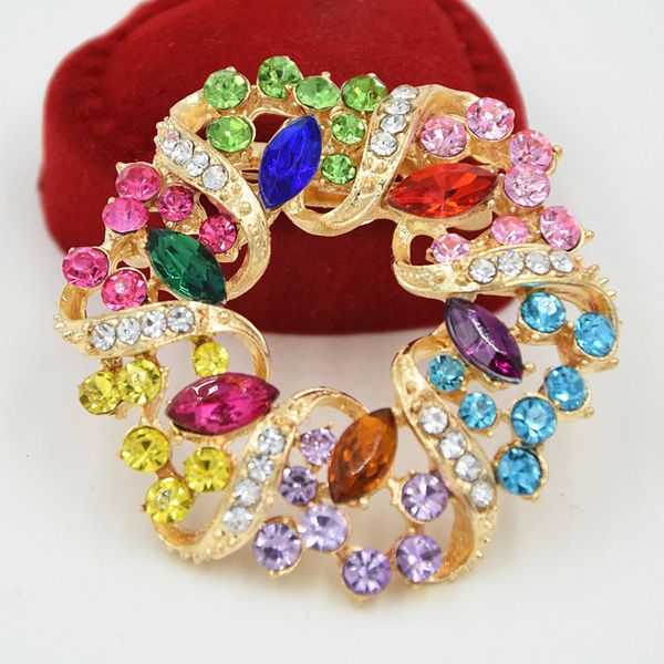

set colour crystal brooch ma'am clothes accessories brooch, Gray