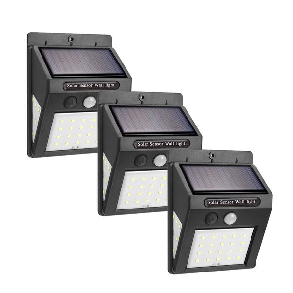 

led solar power pir motion sensor wall light 20leds 30leds outdoor waterproof street yard path home garden street light