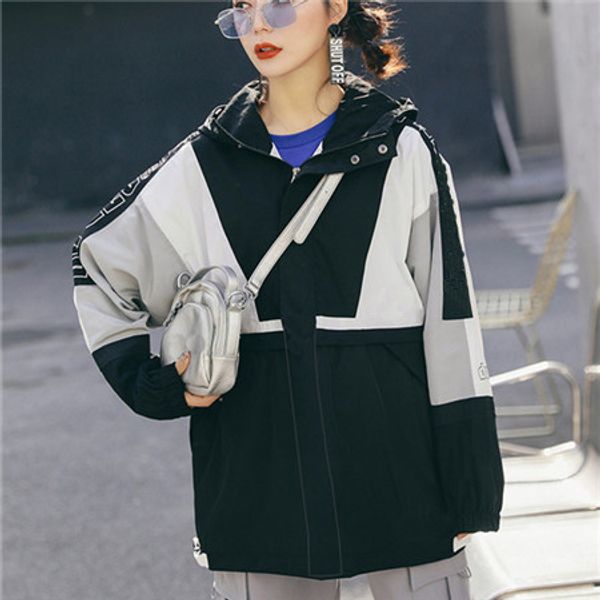 

марка высокого качества с длинным рукавом новый конструктор женщин людей вскользь свободные толстовки куртки природные цвета мода с размер s, Tan;black