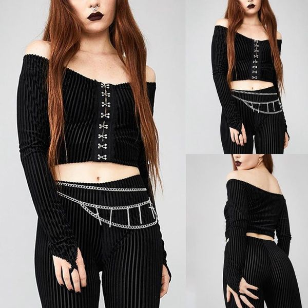 

in stock gothic womens collar solid color long sleeve button casual blouse spring dropshipping chiffon shirt fashion, White